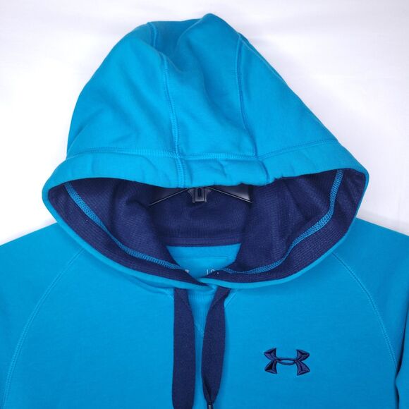 Under Armour Storm Hoodie Mens Large Blue Fleece Loose Fit - Picture 2 of 12